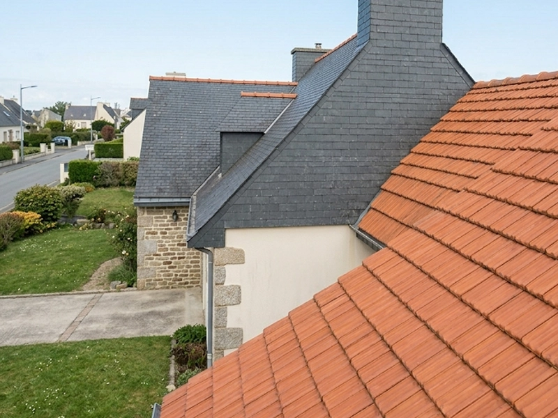 Toiture avant traitement avec mousses